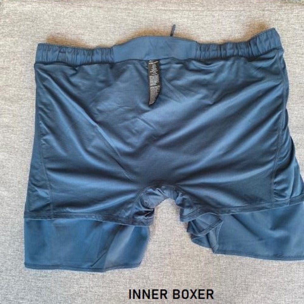 Peak Velocity Men's 5'' Run Short with Boxer Brief, Navy XXL - Picture 2 of 7